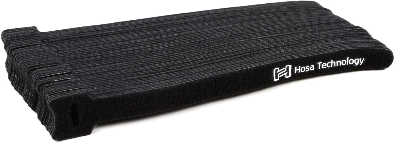 Hosa WTI-508 Cable Tie, Hook & Loop 0.5 Inch x 8 Inch, 50 pieces