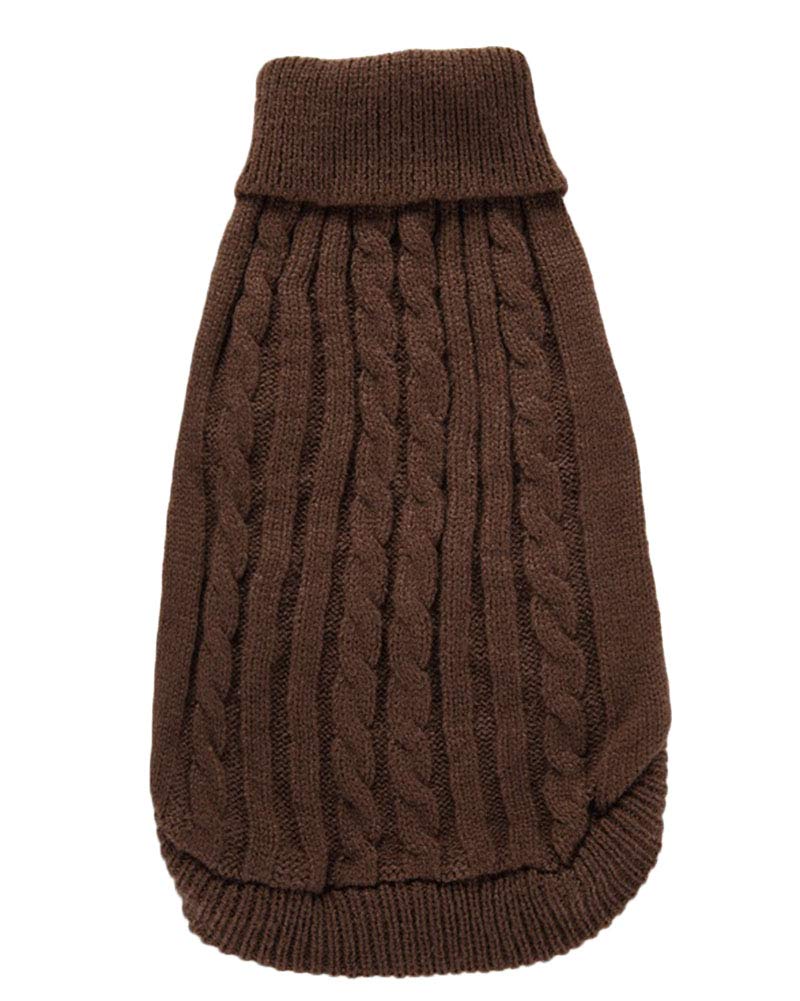 Pet Cat Dog Jumpers Puppy Knitted Clothes Warm Sweater Knitwear Coat Coffee L
