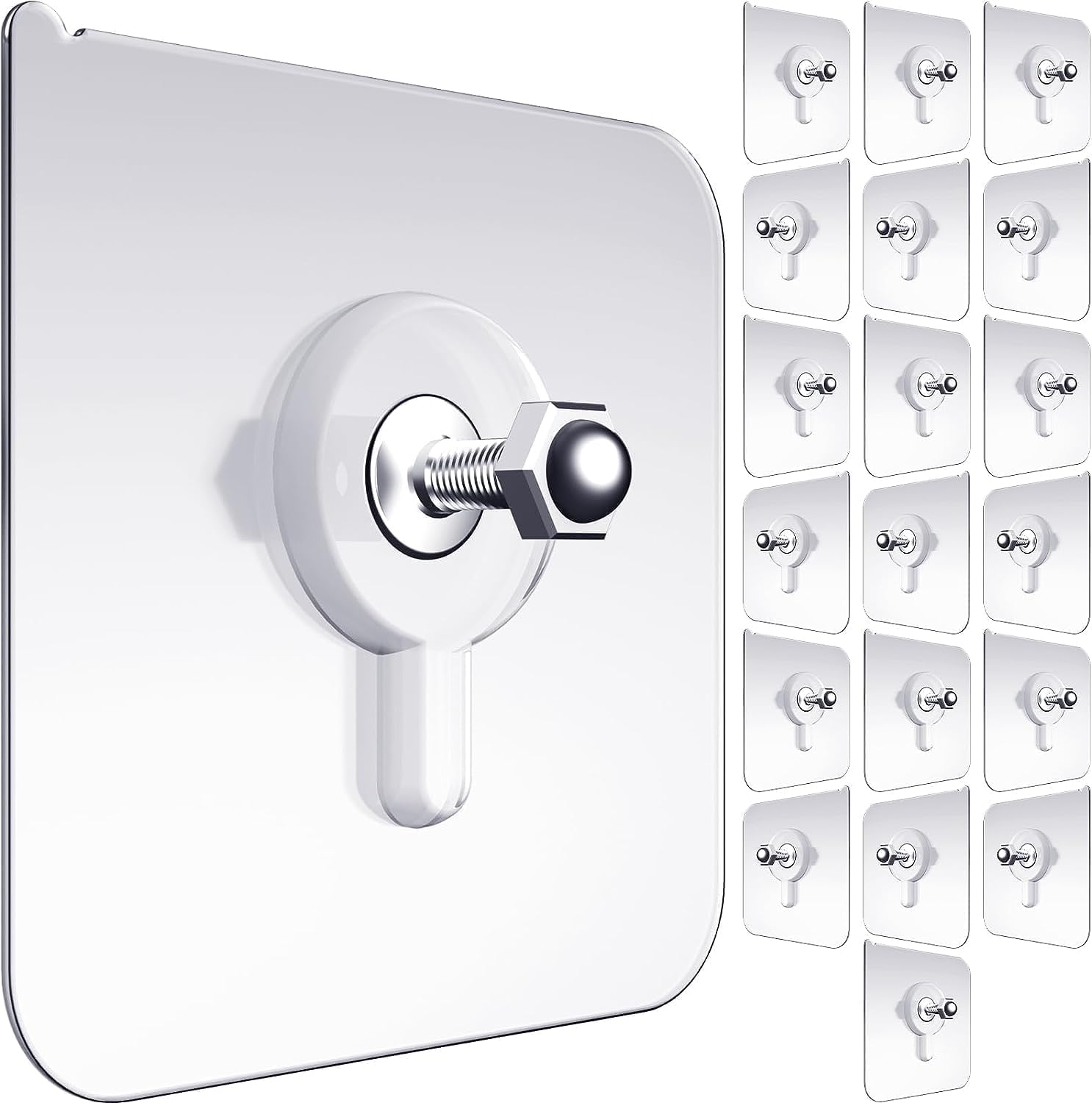 Fuelbyte 30 Pcs Wall Hooks for Photo Frames - Adhesive Wall Hooks Heavy Duty, No Drill Hooks for Hanging Strong 5KG - Stick On Hooks for Wall Hangers for Room, Stainless Steel, Transparent (FH, 30) — Amazon image 9