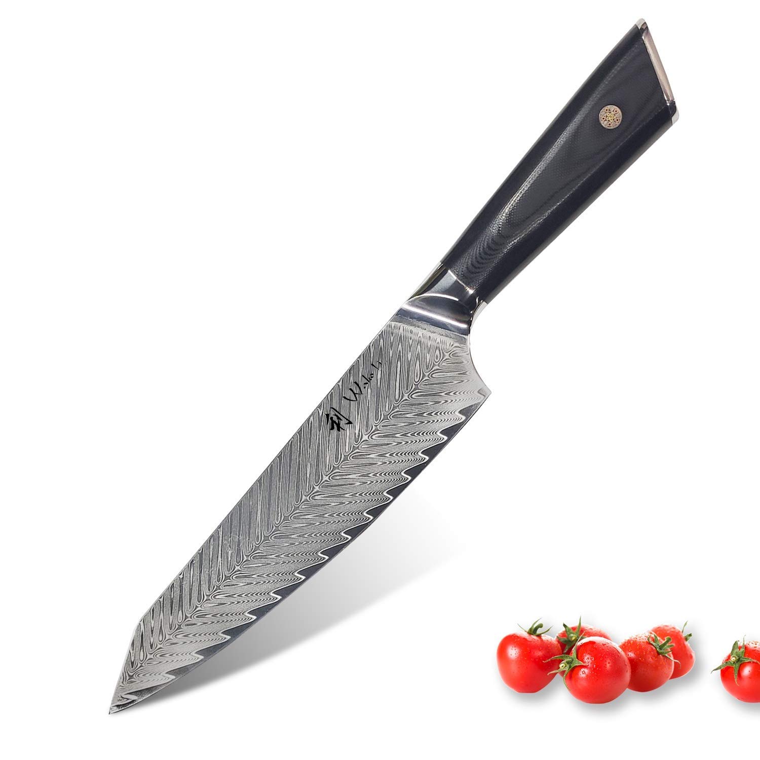 Wakoli Kiritsuke Chef Knife, 8-inch Blade Damascus Knife made from 67 Layers of Damascus Steel with VG10 Core, Ergonomic Kitchen Knives with G10 Handle for All Tasks in Gift Box (Feza)