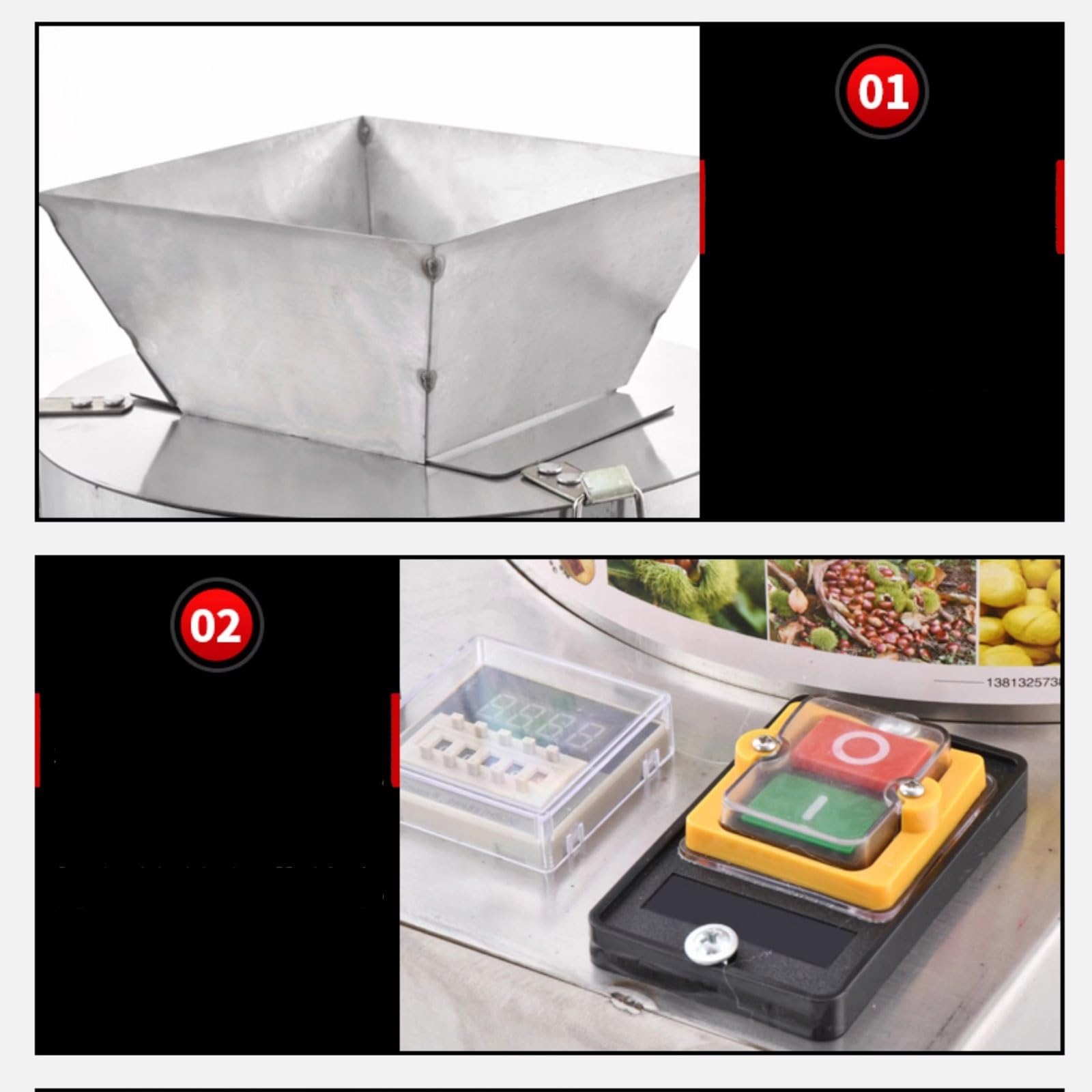 Łopatka do orzechów maszyna do łuskania kasztanów automatyczna stożkowa łuskanie kasztanów artefakt domowy elektryczna maszyna do peelingu jądra łuskacz do orzechów (kolor: dysk 18-nożowy)