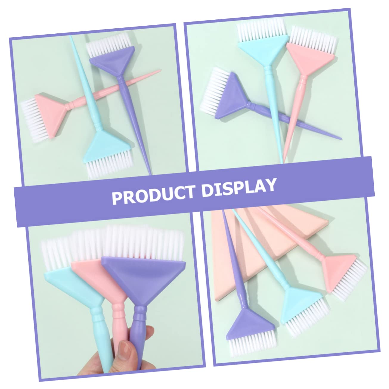 BELLIFFY 3pcs Hair Dye Brush Set Professional Hair Applicator Brush for Hair Coloring Soft Nylon Bristles Home Salon Use