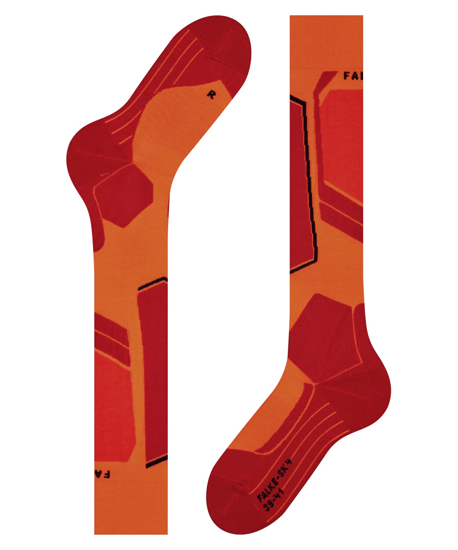 FALKE Skarpety narciarskie SK4 Advanced M Kh Wełna ciepłe cienkie 1 Para Pomarańczowy Flash Orange 42-43