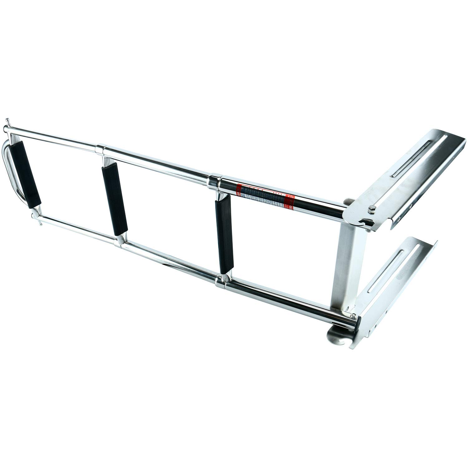 DasMarine 3 Step Ladder Under Platform Sliding Ladder Stainless Steel