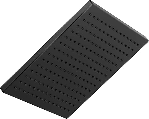 Delta Faucet Cabezal de ducha de un solo rociador, cabezal de ducha negro, cabezal de ducha de lluvia, cabezal de ducha cuadrado, cabezal de ducha