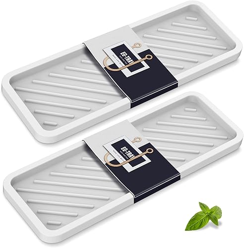 Bandeja organizadora de fregadero de silicona, color WHWHH, unisex, paquete de 2