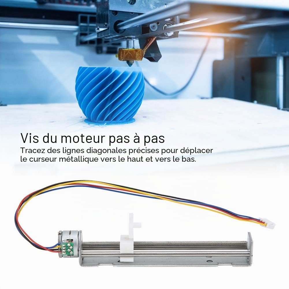 Moteur Pas à Pas à Vis sans Fin à Mouvement Linéaire Miniature 2 Phases 4 Fils Moteur Pas à Pas à Vis sans Fin à 18 Degrés Moteur Pas à Pas pour Machine de Gravure Bricolage