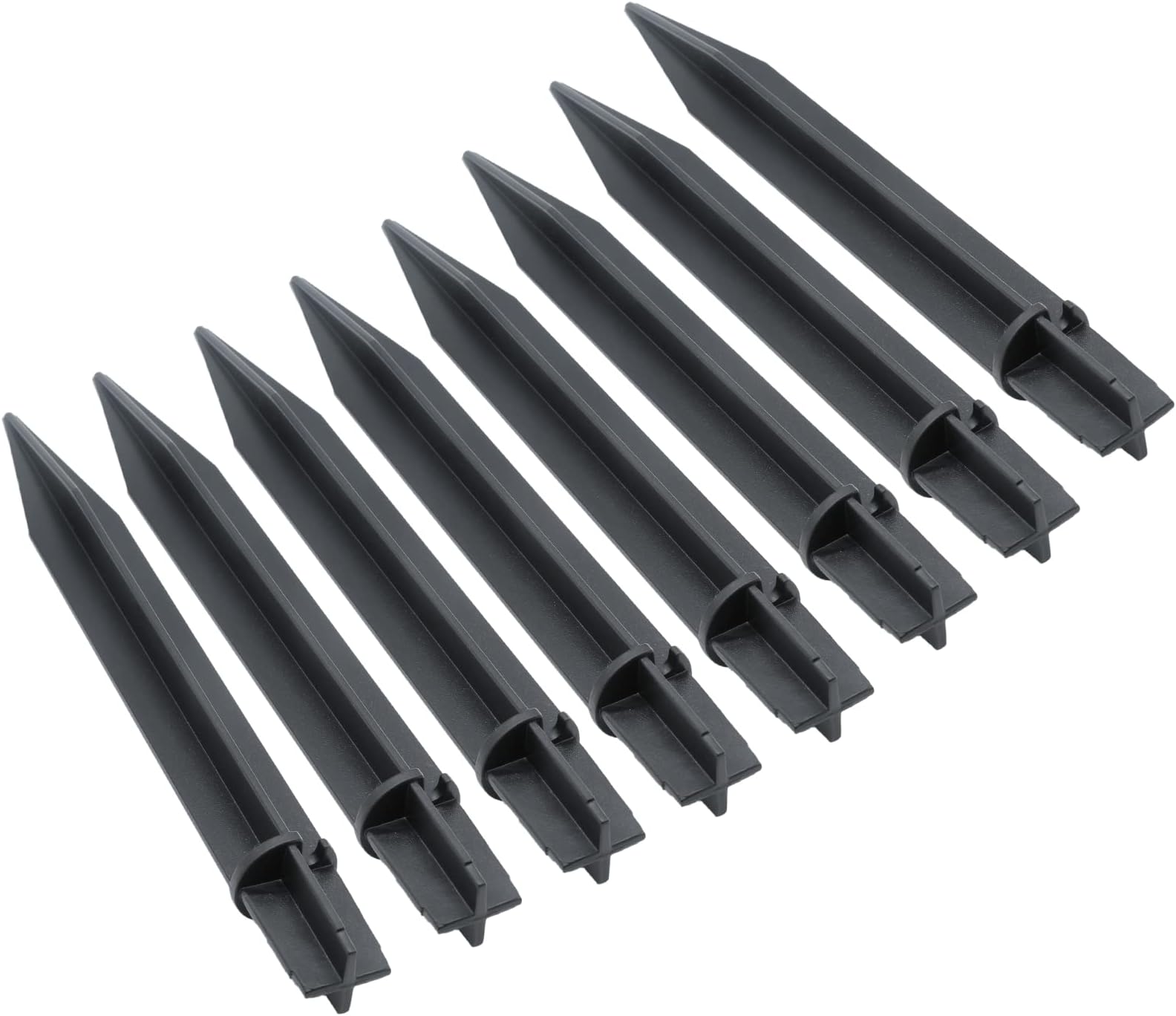 Cionyce 8PCS Torch Stake 8.26 Inch Pathway Light Stake Plastic Path Light Replacement ABS Plastic Stake Solar Stake for Garden, Pathway Lamps(Head Mounting Dia 0.82 Inch)