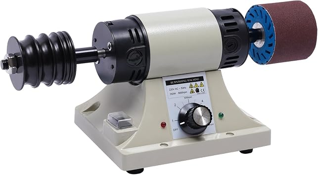 Leather Polishing Burnishing Machine, 8000RPM 350W 110V Professional Electric Leather Edge Grinding Machine Rosewood Grinding Head Sander Buffing Sanding Motor with 5 Speed Adjustment