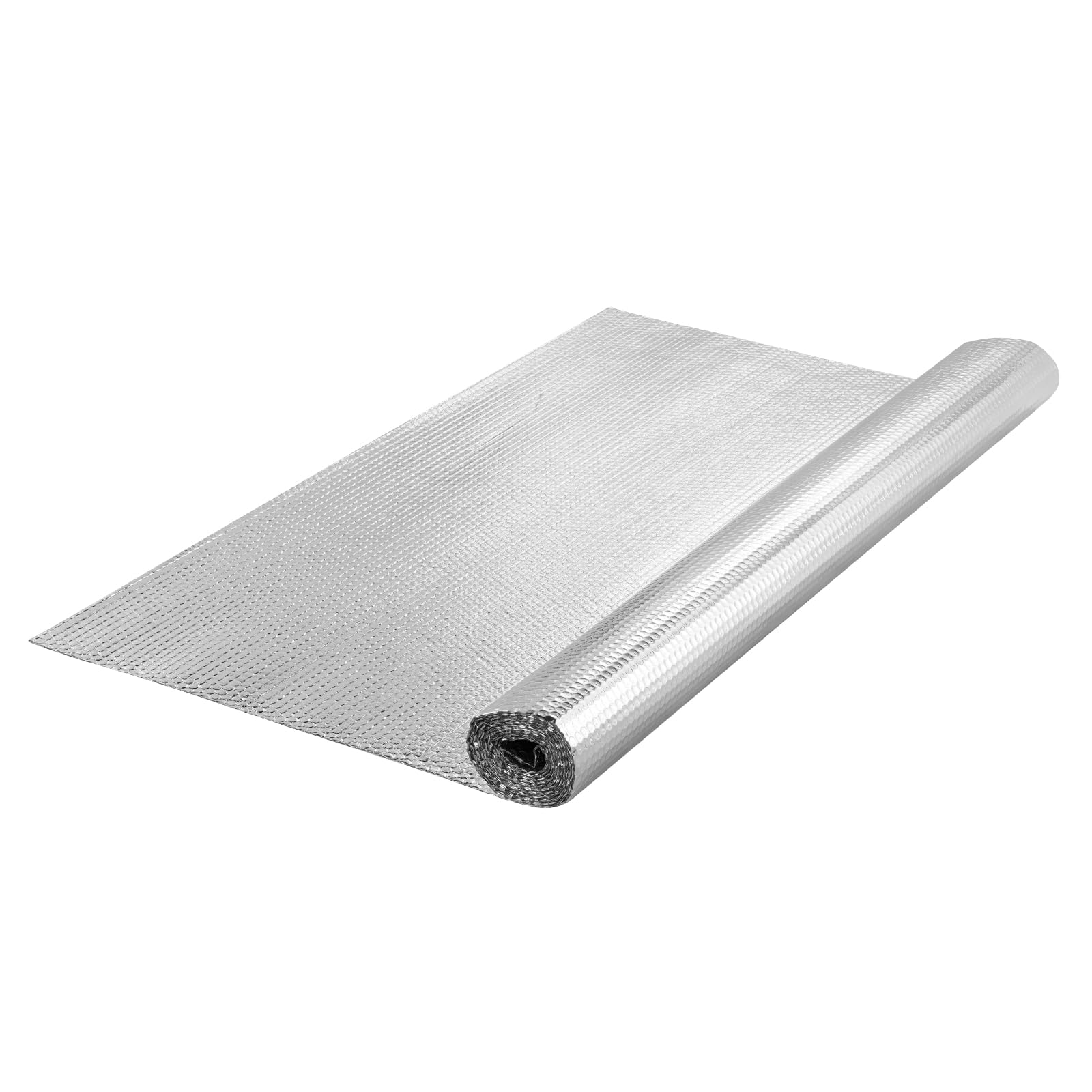 VEVOR Rotolo di Isolamento Riflettente Doppio, Barriera Radiante con Anima in Schiuma, 122 cm x 304 cm, Scudo Riflettente del Calore in Schiuma EPE Alluminio Bifacciale, per Finestra Tetto Camper