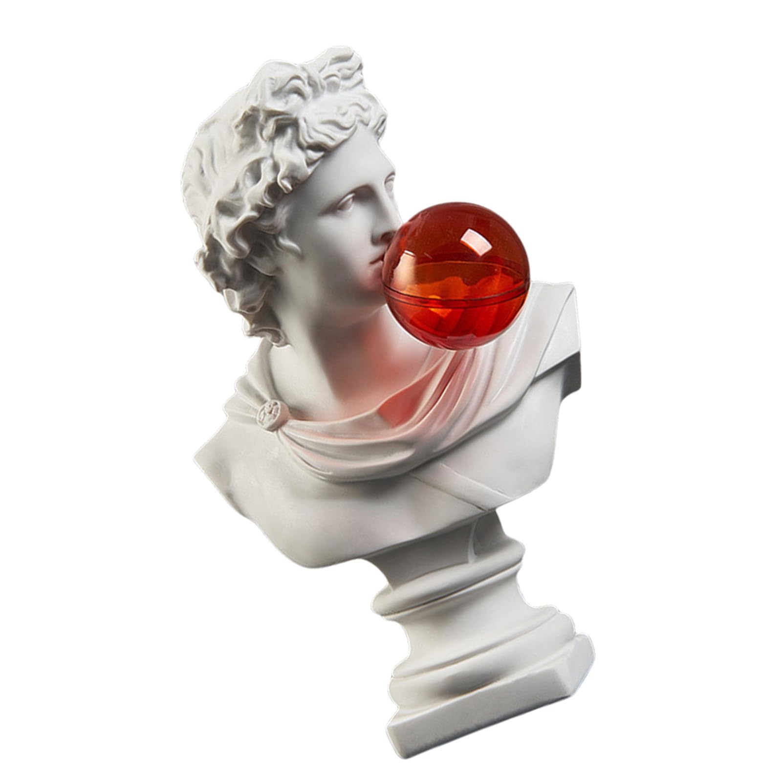 Bbajszx Handcrafts Resins Bubble Blowing Sculpture Funny Greek Mythology Bust Figurine Desk Ornament for Collectors Home Decors Living Room Decors