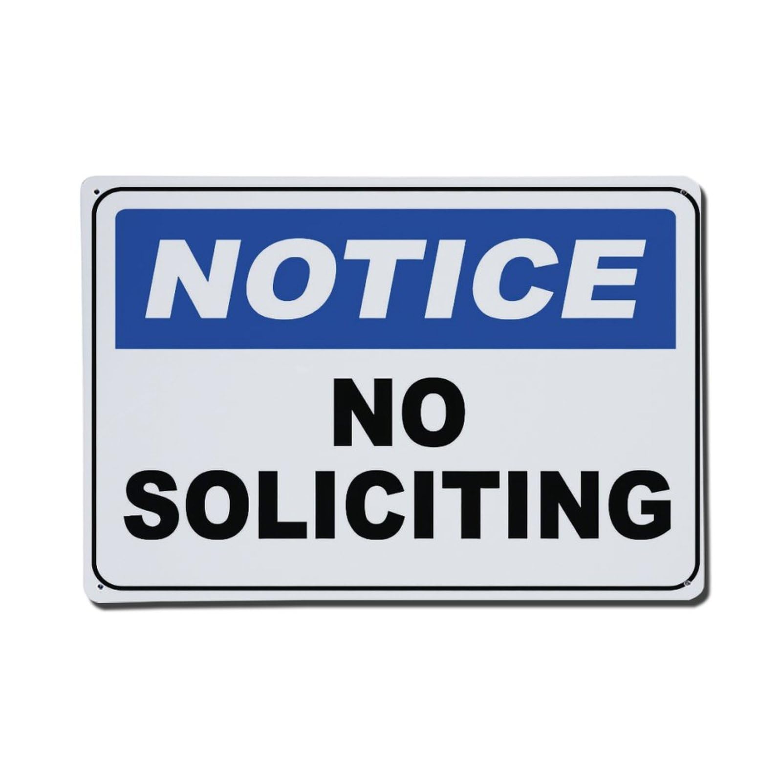 NO SOLICITING NOTICE Warning Decorative Sign Vintage Aluminium Metal Sign, Retro Wall Decor for Home, Bar, Garage & Farmhouse 20x30cm