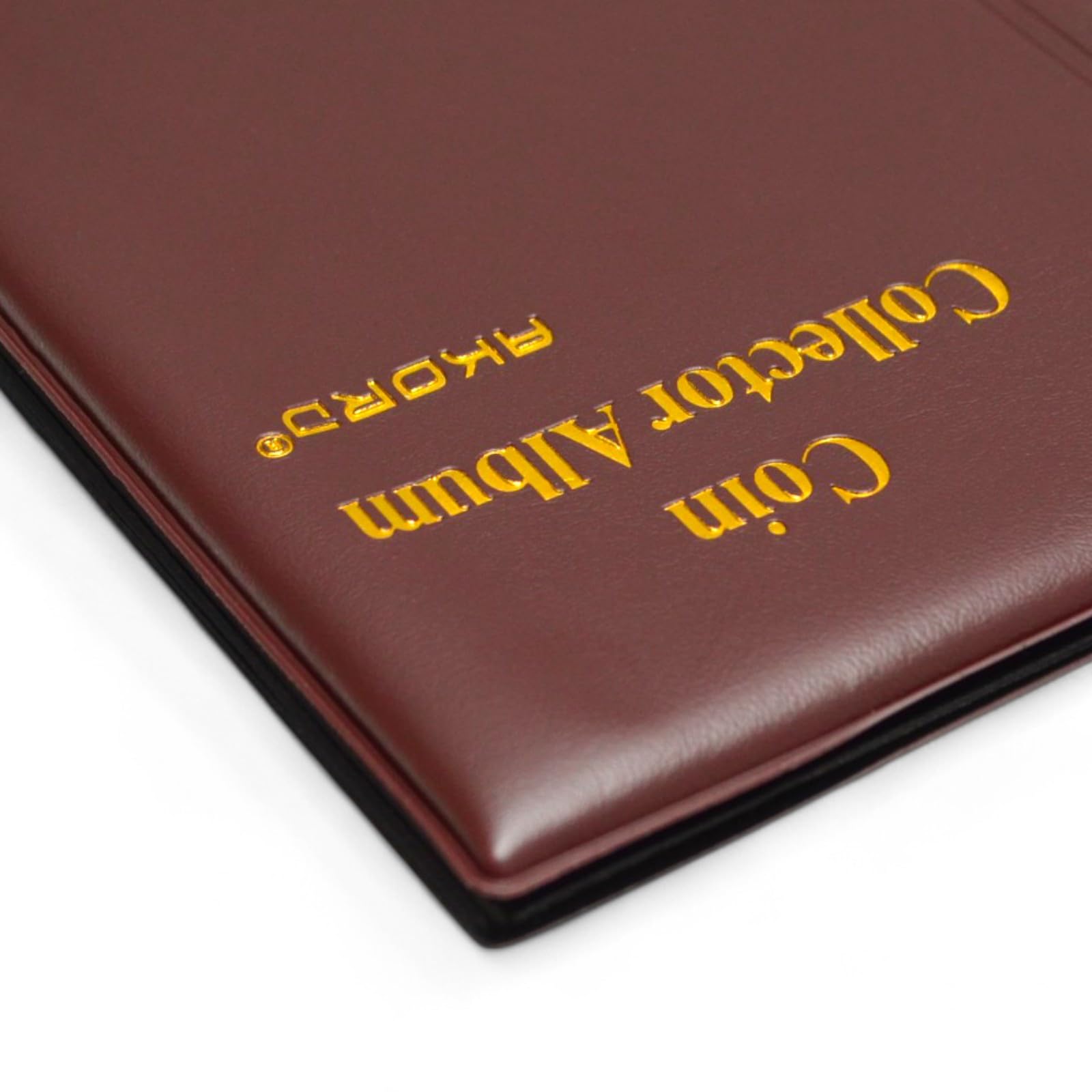 AKORD Coin Collectors Collecting Album 120 Coin Holders, Dark Brown, 5.94 x 4.25 x 0.39 inches - Image 2