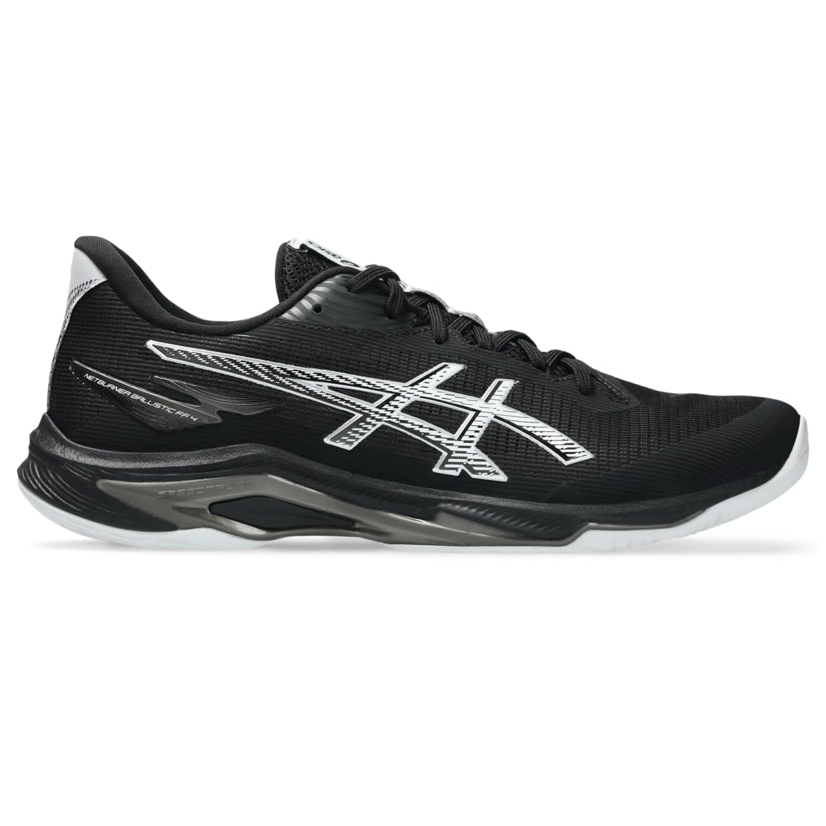ASICS Men's Netburner Ballistic FlyteFoam 4 Volleyball Shoes, 11, Black/White