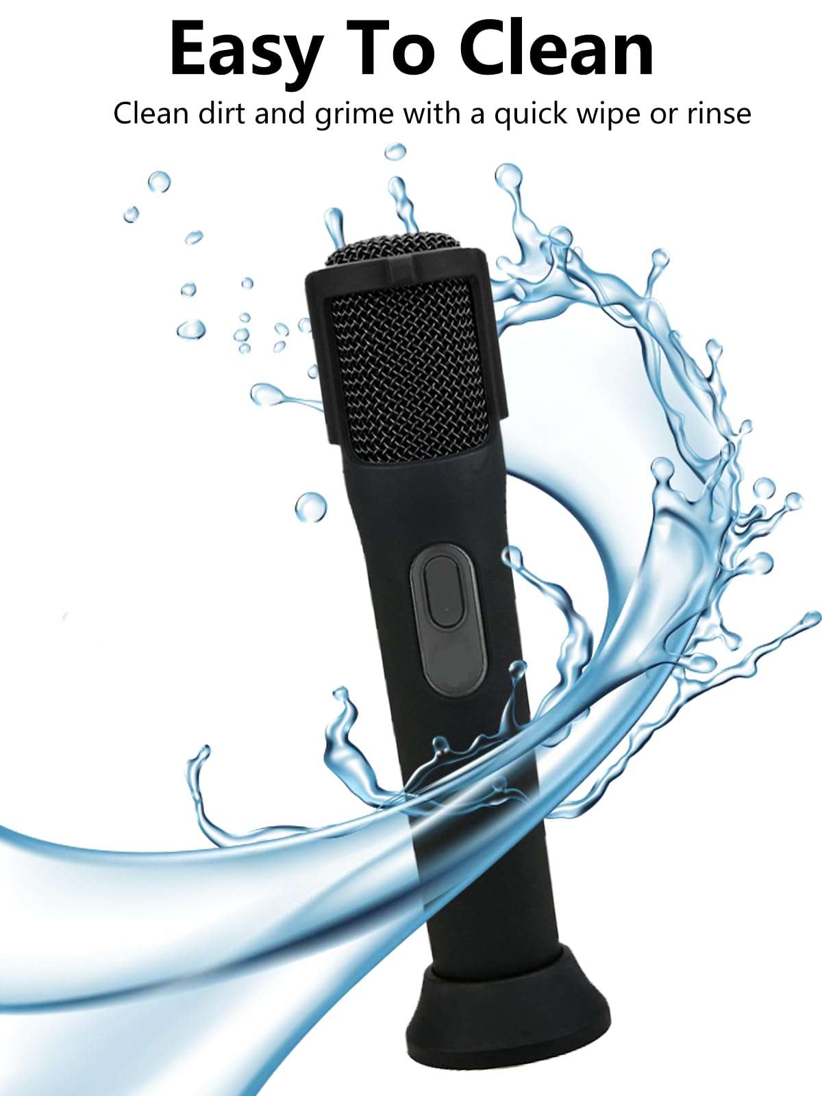 Lot de 2 coques de protection en silicone pour microphone sans fil JBL PartyBox – Résistantes aux chocs, à la poussière et à l'eau pour une utilisation sans souci n'importe où, noir