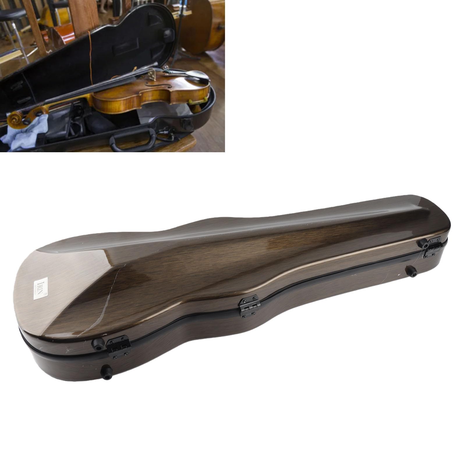 Estuche de Transporte para Violín Ligero con Humidificador e Higrómetro para Viajeros 1 Unidad (Café)