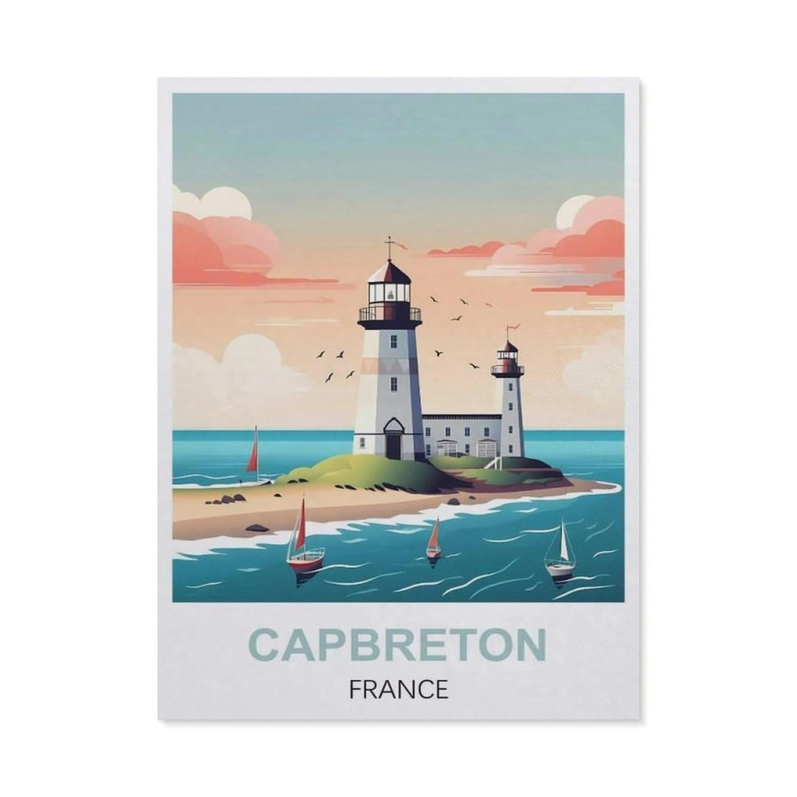 Funny Bathroom Wall Decor Signs，Capbreton France(30x40cm）