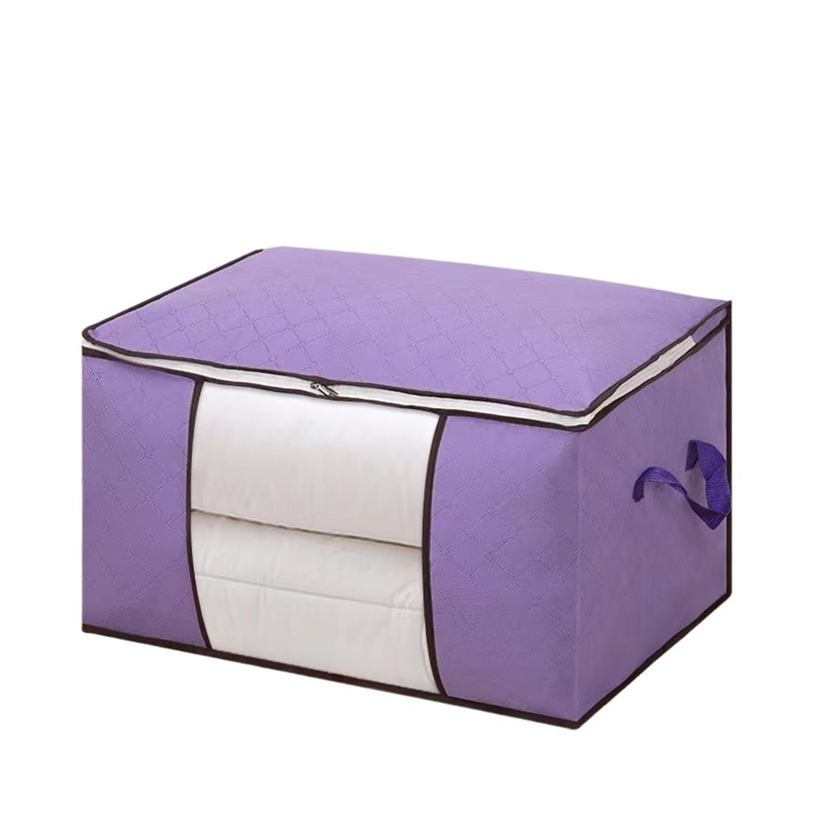 DSFIHJO 3PCS Clothes Storage Bins Foldable Closet Organizer Storage Containers With Handles Thick Fabric For Clothing Blanket(PURPLE)