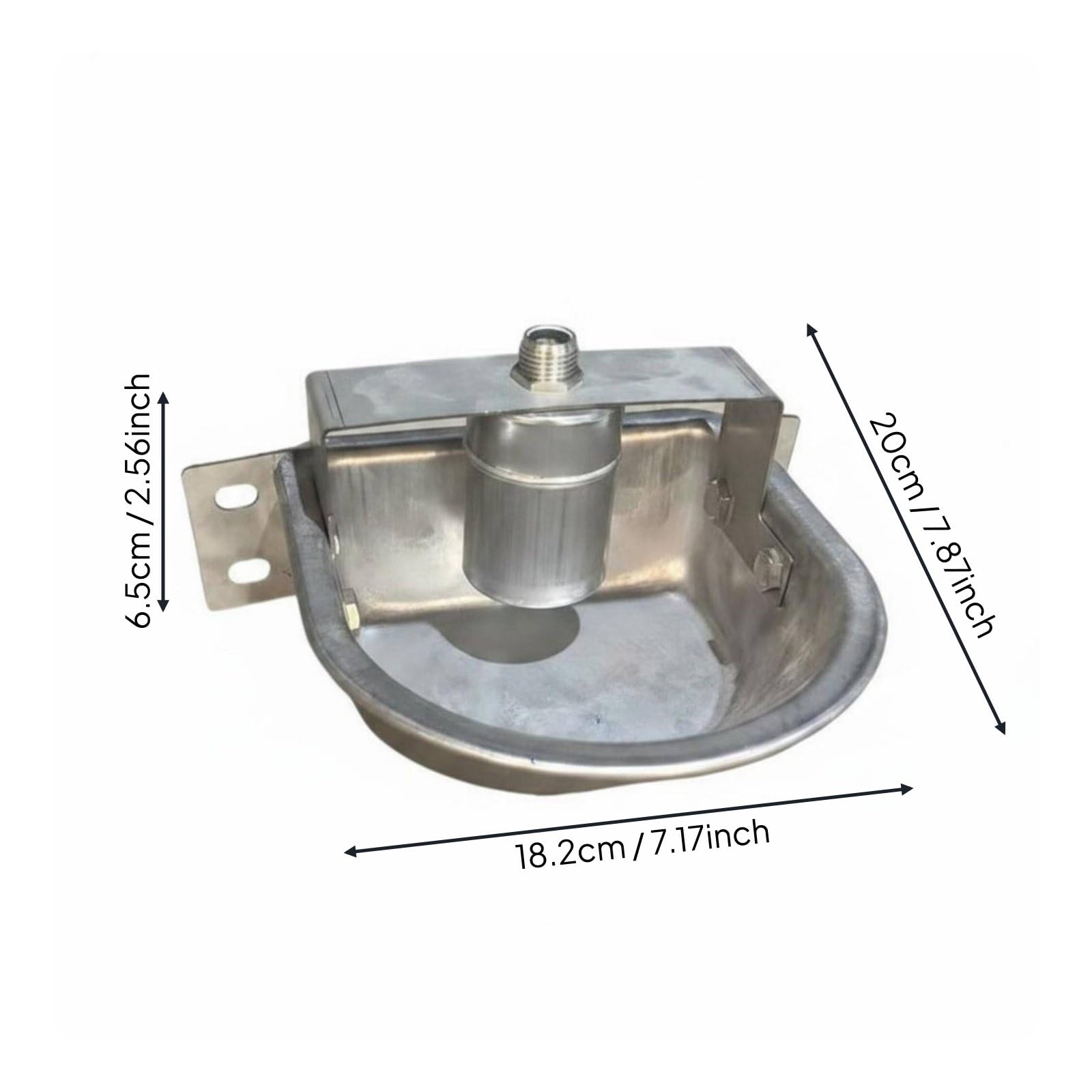 Abbeveratoio Automatico in Acciaio Inox Livello Dell'acqua Regolabile Vasca Abbeveratoio a Galleggiante Con Foro di Scarico per Fattoria, Allevamento, Bacino A Ferro Di Cavallo