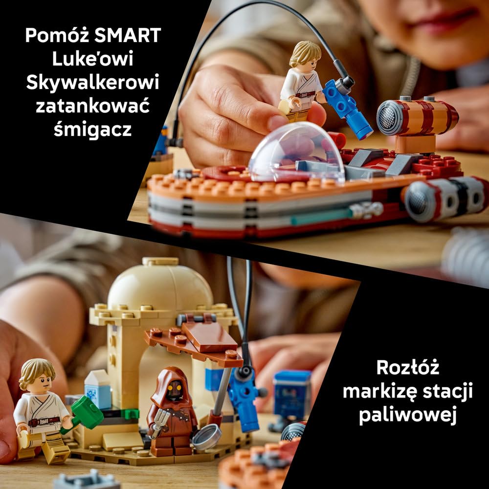 LEGO Star Wars 75420 SMART Play: Śmigacz Luke'a, interaktywna zabawka dla dziecka, zestaw kompatybilny z 1 x SMART Tagiem i minifigurką Luke'a Skywalkera - prezent dla dzieci od 6 lat i fanów