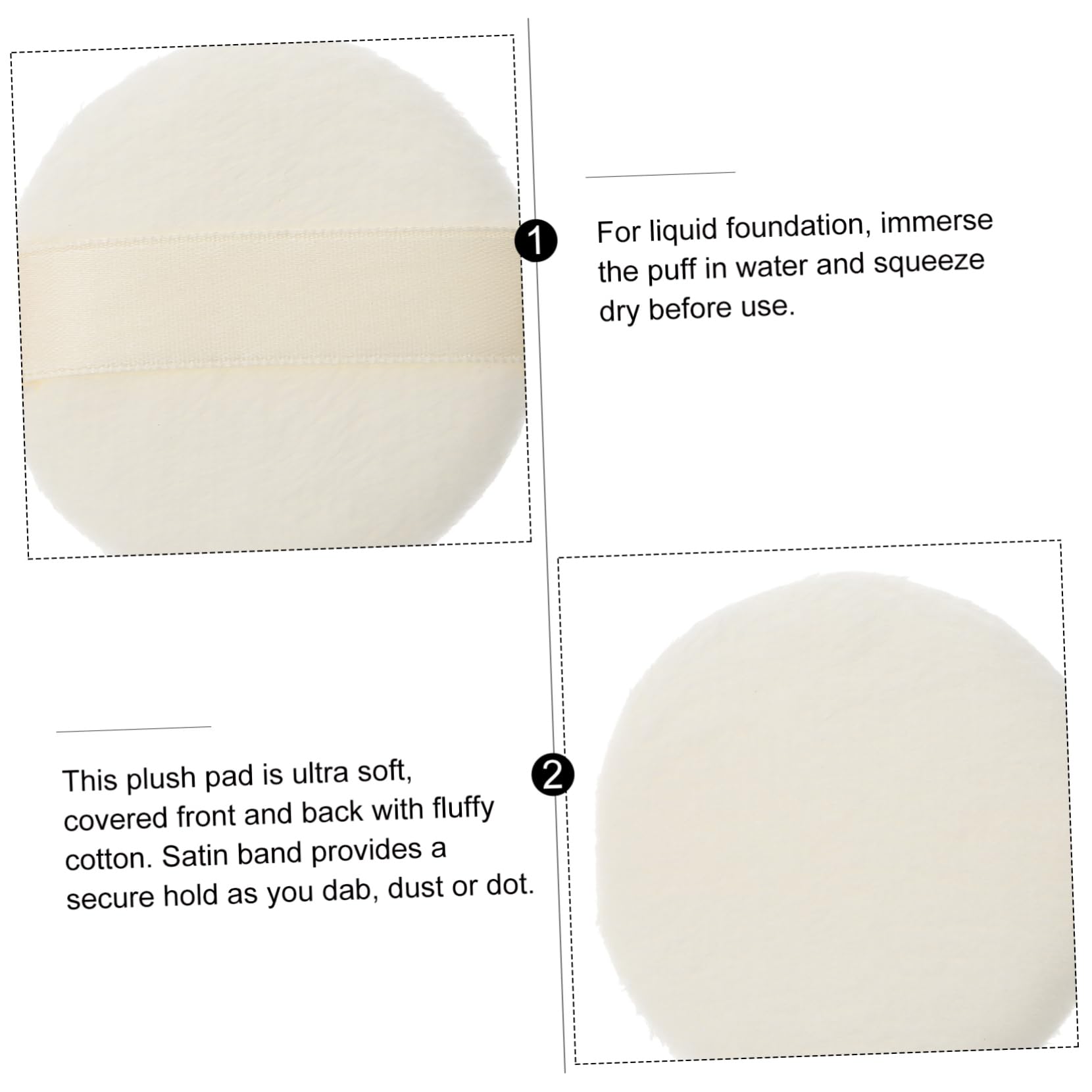 WOFASHPURET 3 Pcs Plush Powder Puff for Dusting Fluffy Short Fleece for Makeup Talcum Powder Application