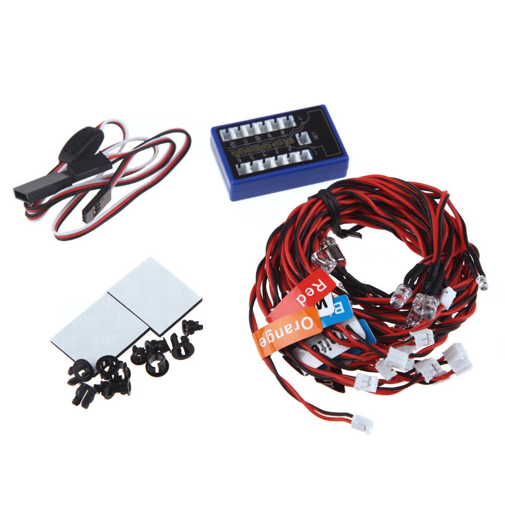 WANGCL 5Model Rc Car Lights Ki Assemble Lighting System Kit Steering Brake Lighting System Kit for Rc Car1/10 RC Car/Truck/Crawler 1/10 HSP TAMIYA CC01 SCX10 - Image 2
