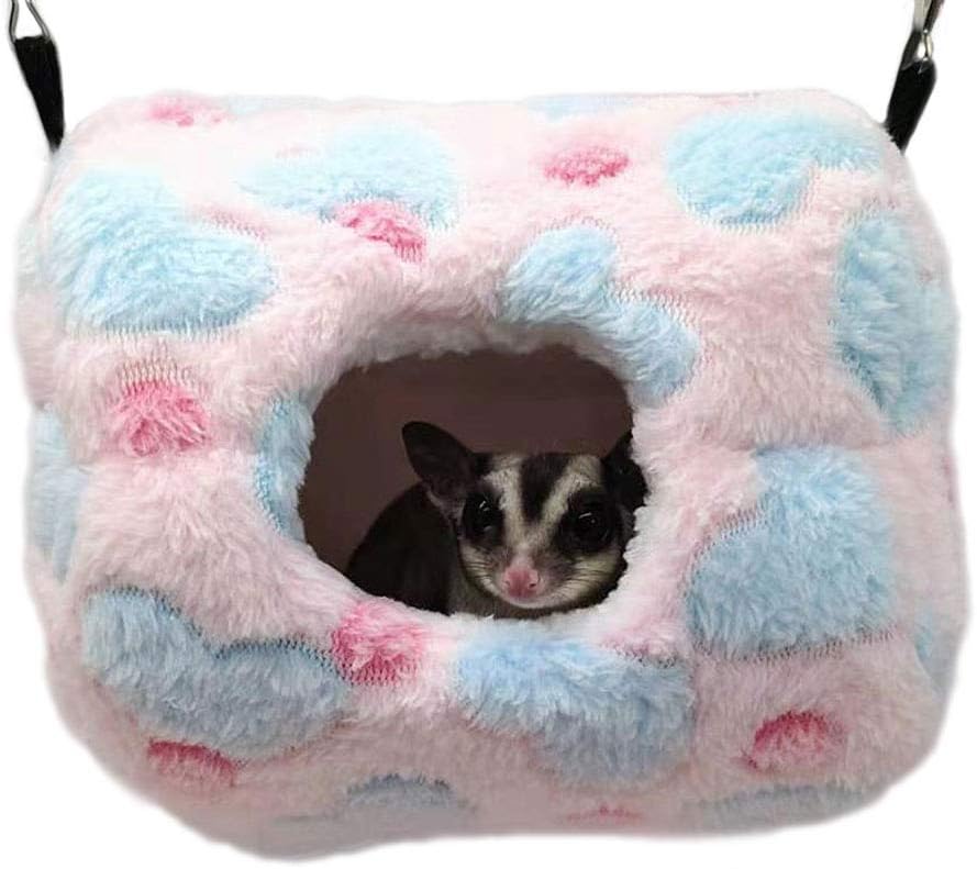 Hanging Tunnel for Small Animals, Bucket Shape Warm Sugar Glider Hammock Nest, Critter Cage Accessories Bedding for Hamster Hedgehog…
