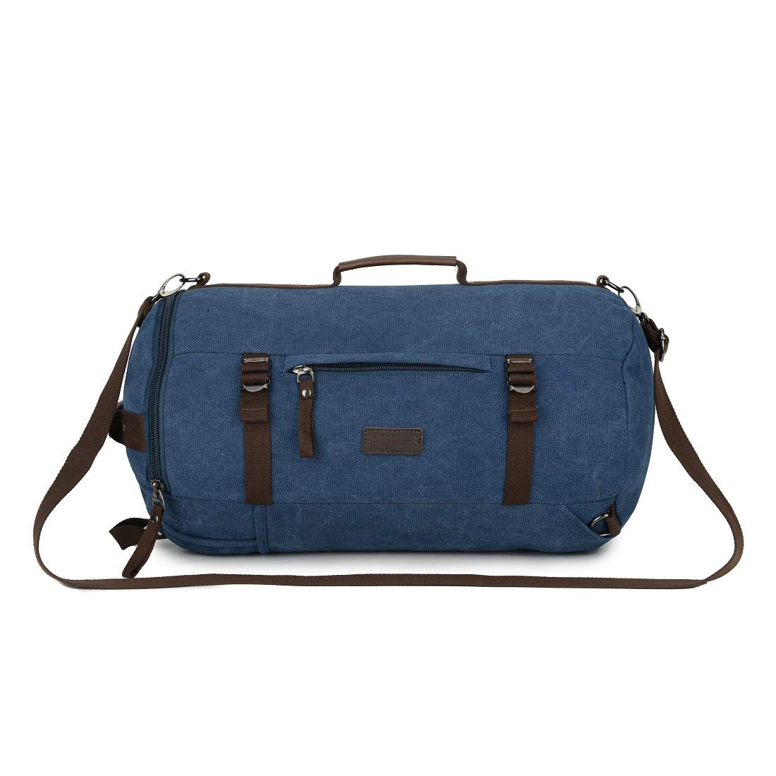 Handcuffs Nylon 17 Cms Sports Gym Bag Unisex Travel Duffle Bag with Dry & Wet Separation & Shoe Compartment (Blue Basics)-image-19