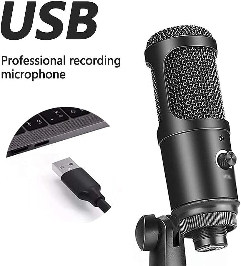 Micrófono computadora portátil y PC con tarjeta de sonido para grabación vocal de estudio 5