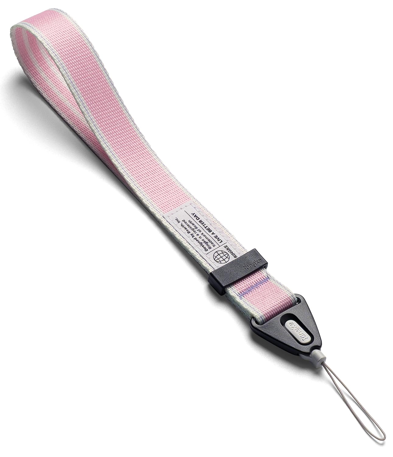 Ringke Unisex Stripe Pink Hand Strap [Anti Theft & Drop] Multipurpose Adjustable Phone Wrist Lanyard Strap With Easy Release Buckle For Iphone/Galaxy/Pixel Cases, Cameras, Etc.