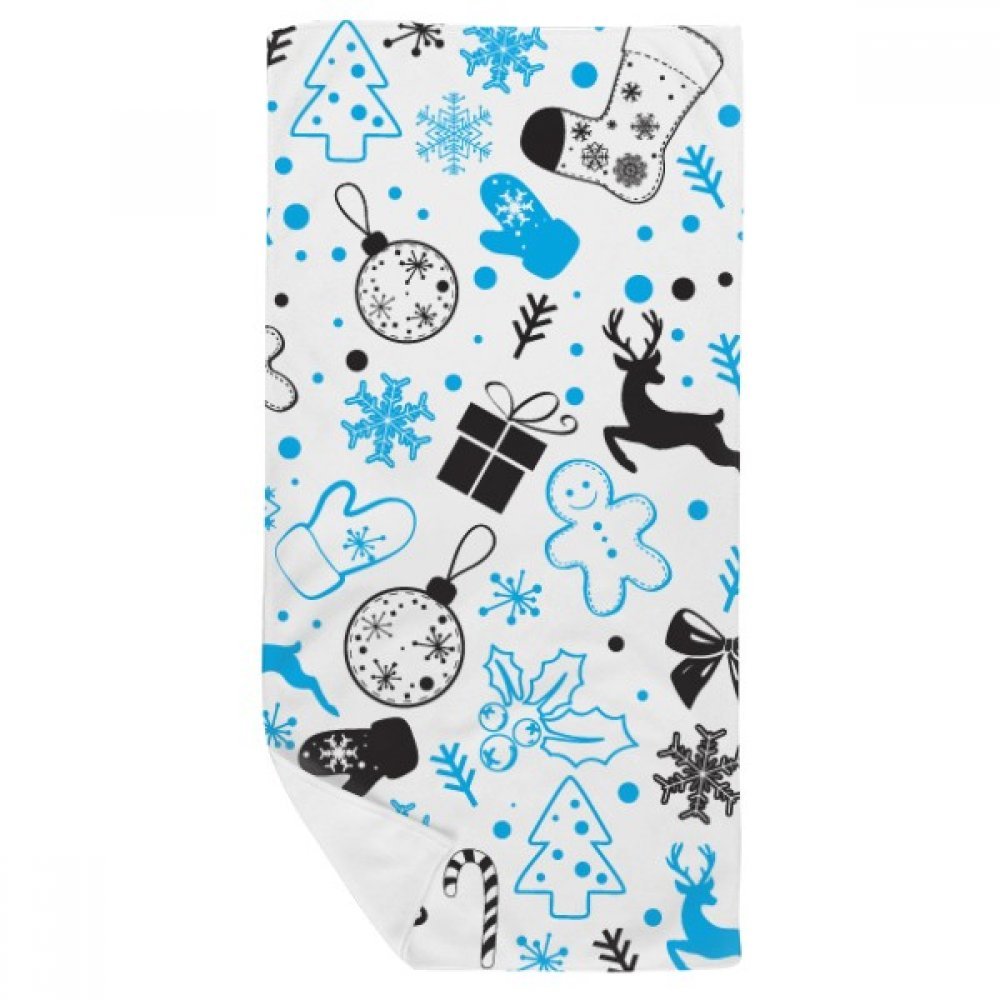 Serviette de bain douce 35x70cm anti-irritation motif Noël élan