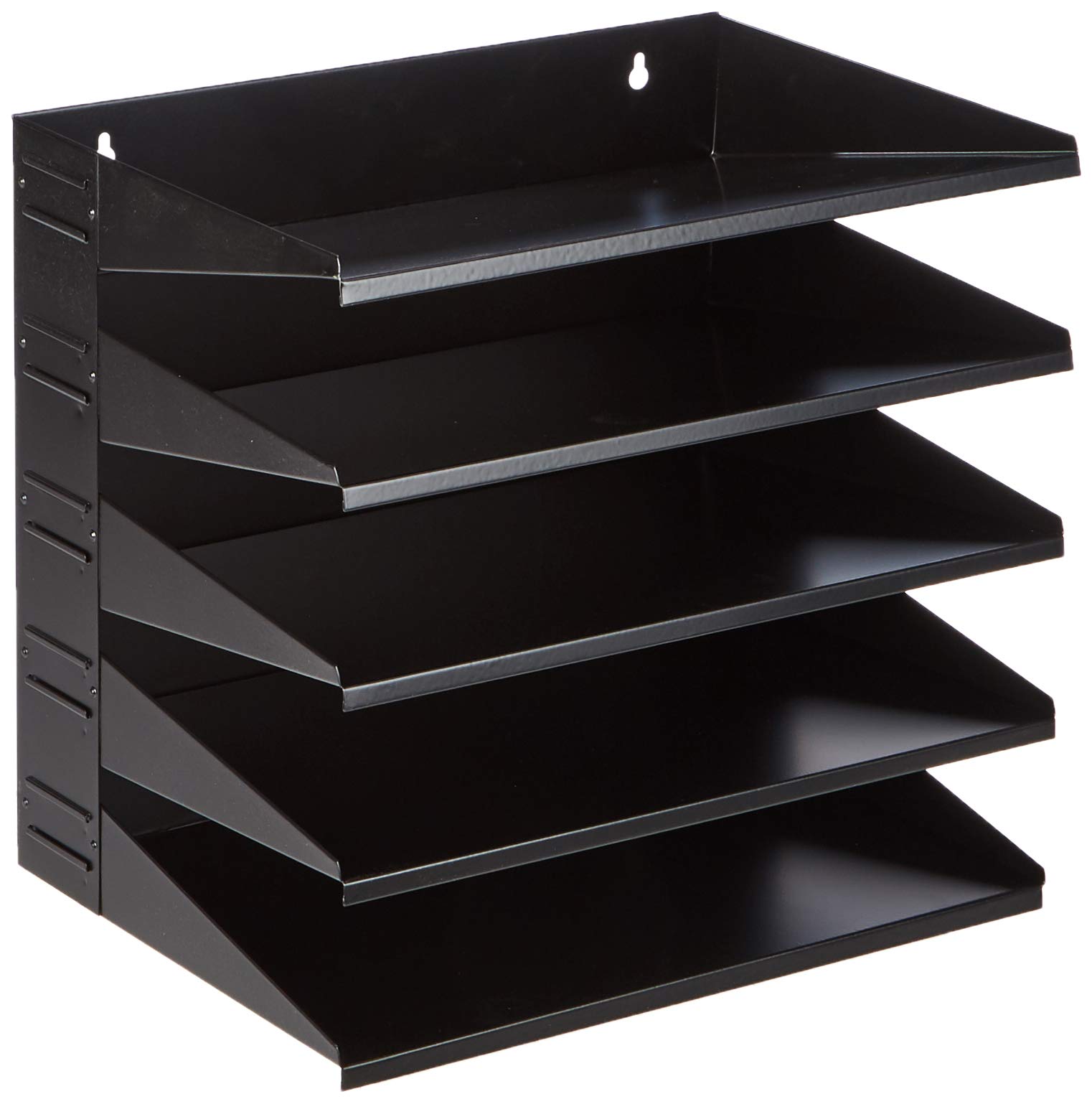 Durable 5 Compartment Labelled Metal Document Filing Letter TrayA4 Black from B&Q