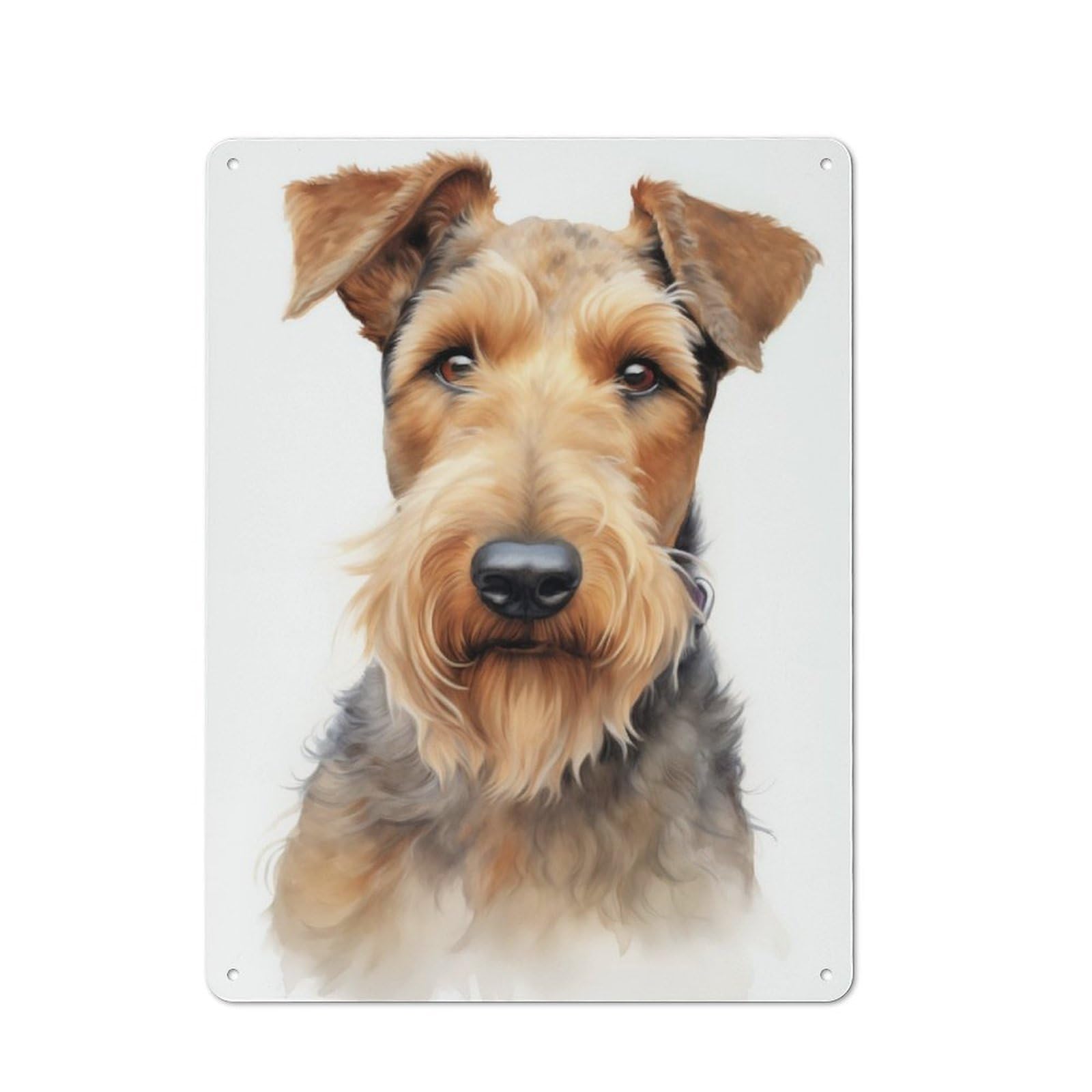 Junmoney Airedale Terrier Portrait Retro Tin Sign 40X30cm For Man Cave Or Games Room, A Decorative Christmas Gift For Leisure-Room Decor Enthusiasts