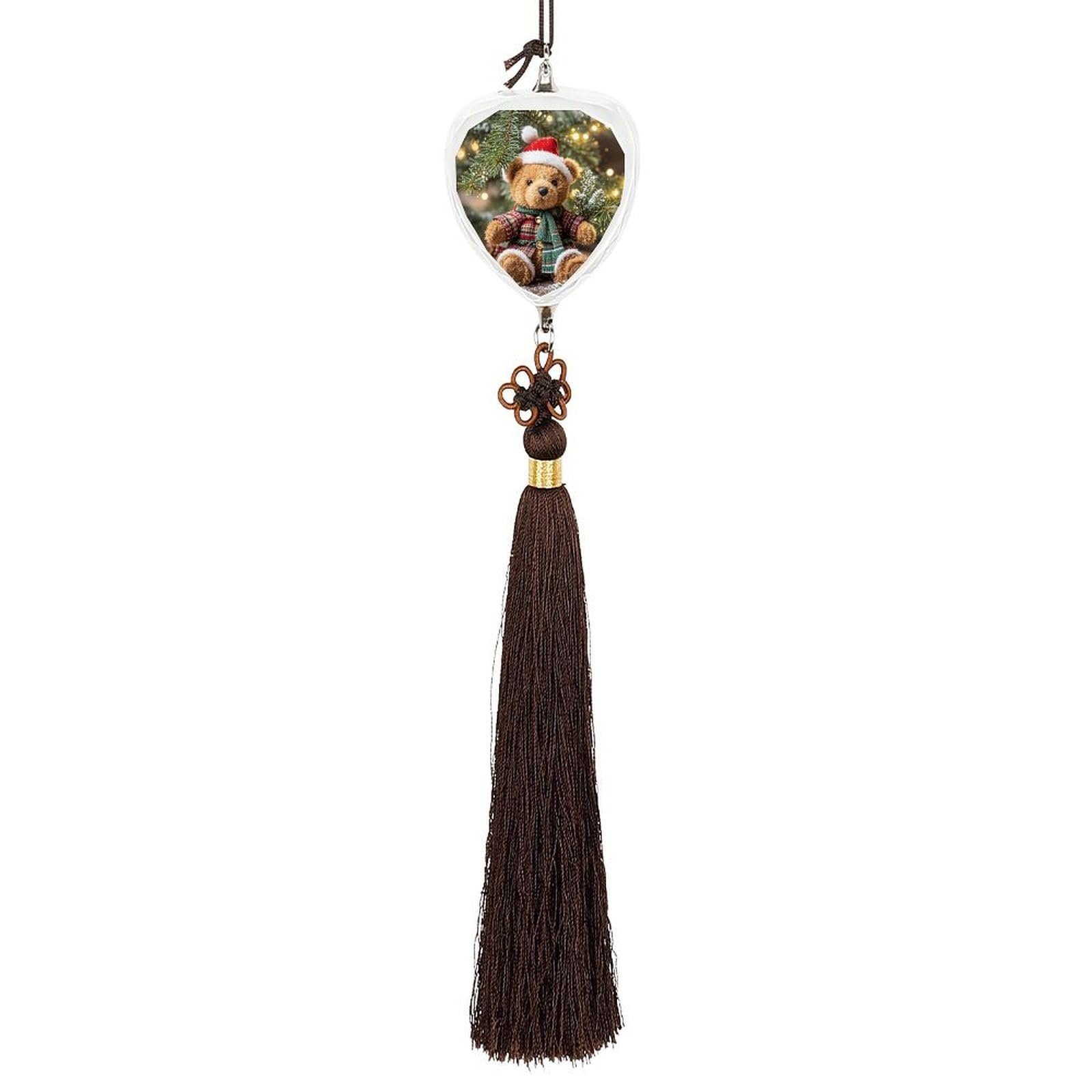 Crystal Auto Pendant Charms Love Crystal Car Rear View Mirror Charms Xmas Tree Branch Bear Doll Auto Hanging Interior Ornament Pendant Car Interior Accessories for Women Men CarCharms Decor