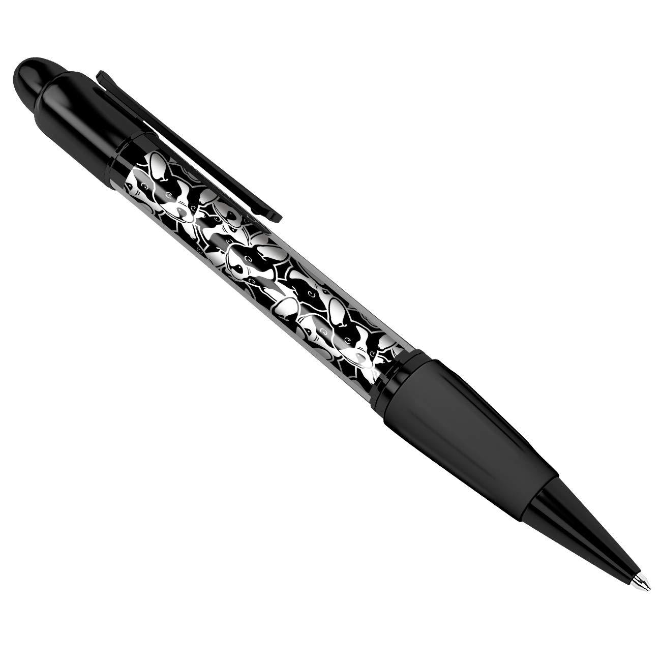 Bastante Francés Bulldog Rosa Del Arte De Impresión Negro Bolígrafo - El Regalo Del Estudiante # 8371