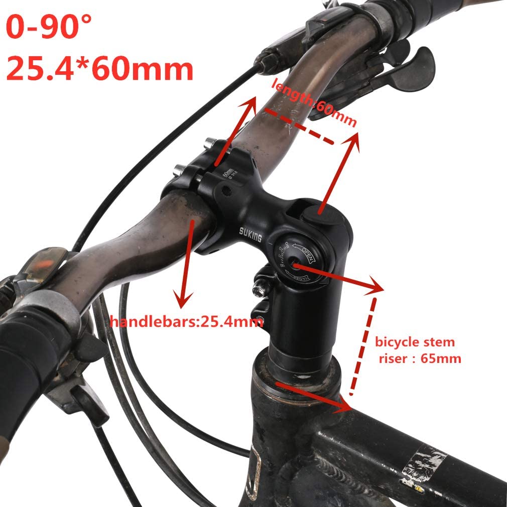 BESNIN Verstelbare fietsstuurpen 0-90 graden 31,8/25,4 x 60/80/90