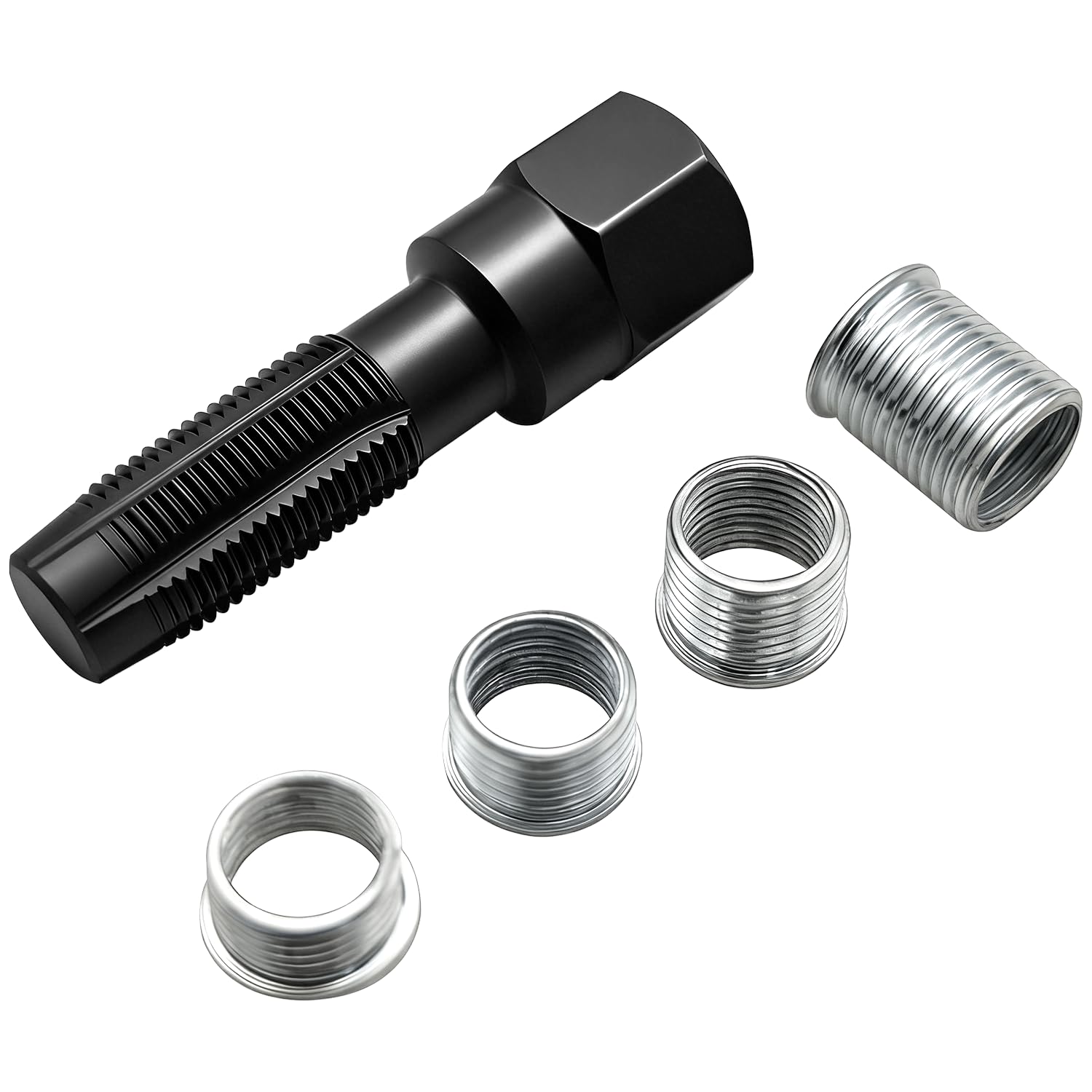 ZKTOOL M14 x 1.25 Kit di Riparazione per Filetti Helicoil Candele, Strumento Filo per Rethread per Testa Cilindro, 14mm Filettatura del Cilindro dell'alesatore e Inserto Filettato