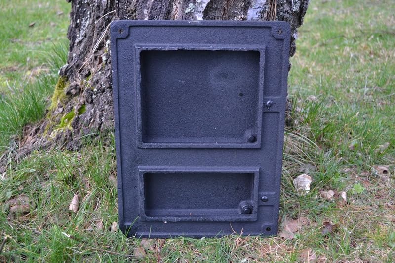 Euro Sezam - Puerta de horno de hierro fundido - Puerta gruesa del horno - Puerta para horno de pizza - Puerta DZ064-2 - 27,5x37,5 cm (Negro)