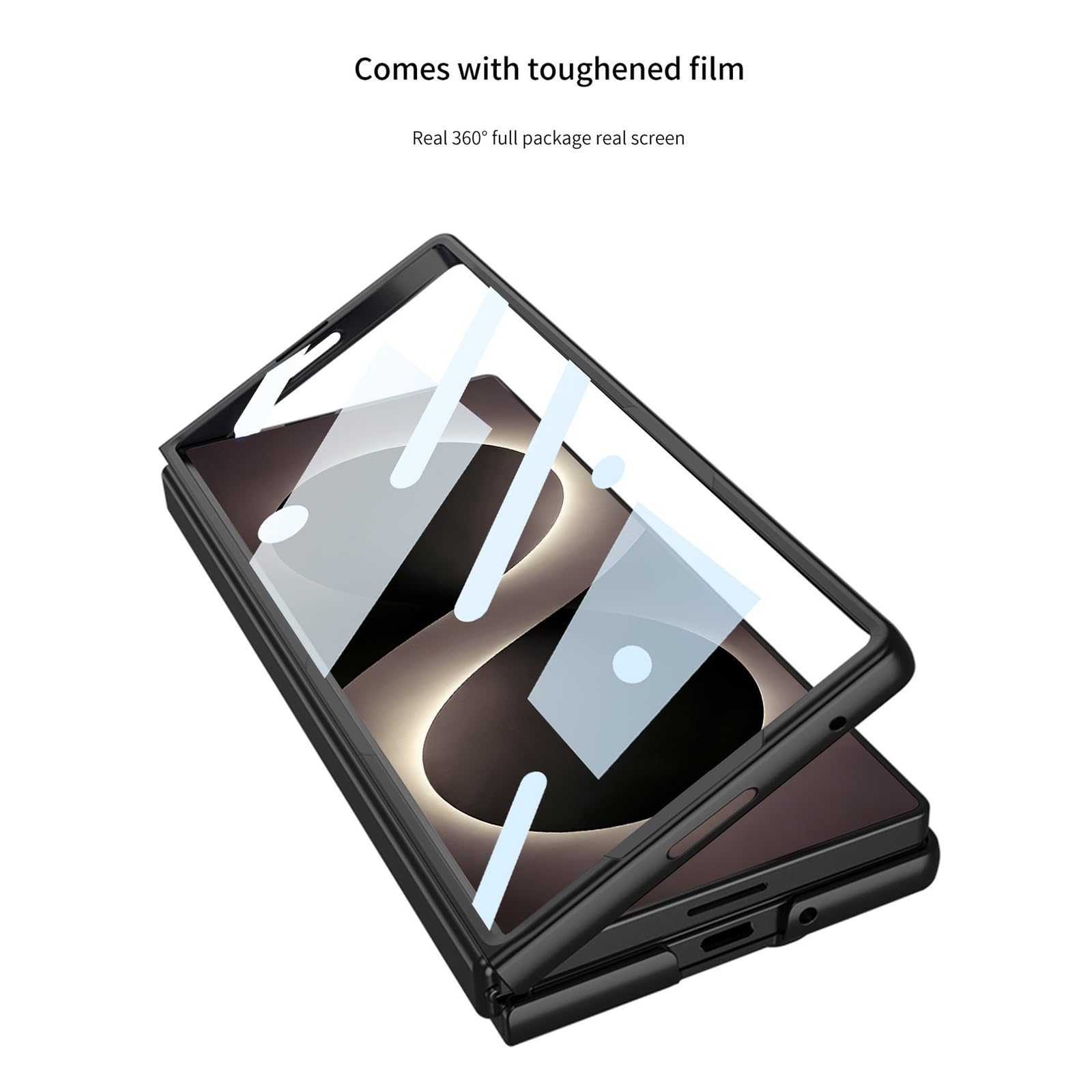 Smukłe etui do Samsung Galaxy Z Fold 8 Ultra, twardy szkliwiony PC