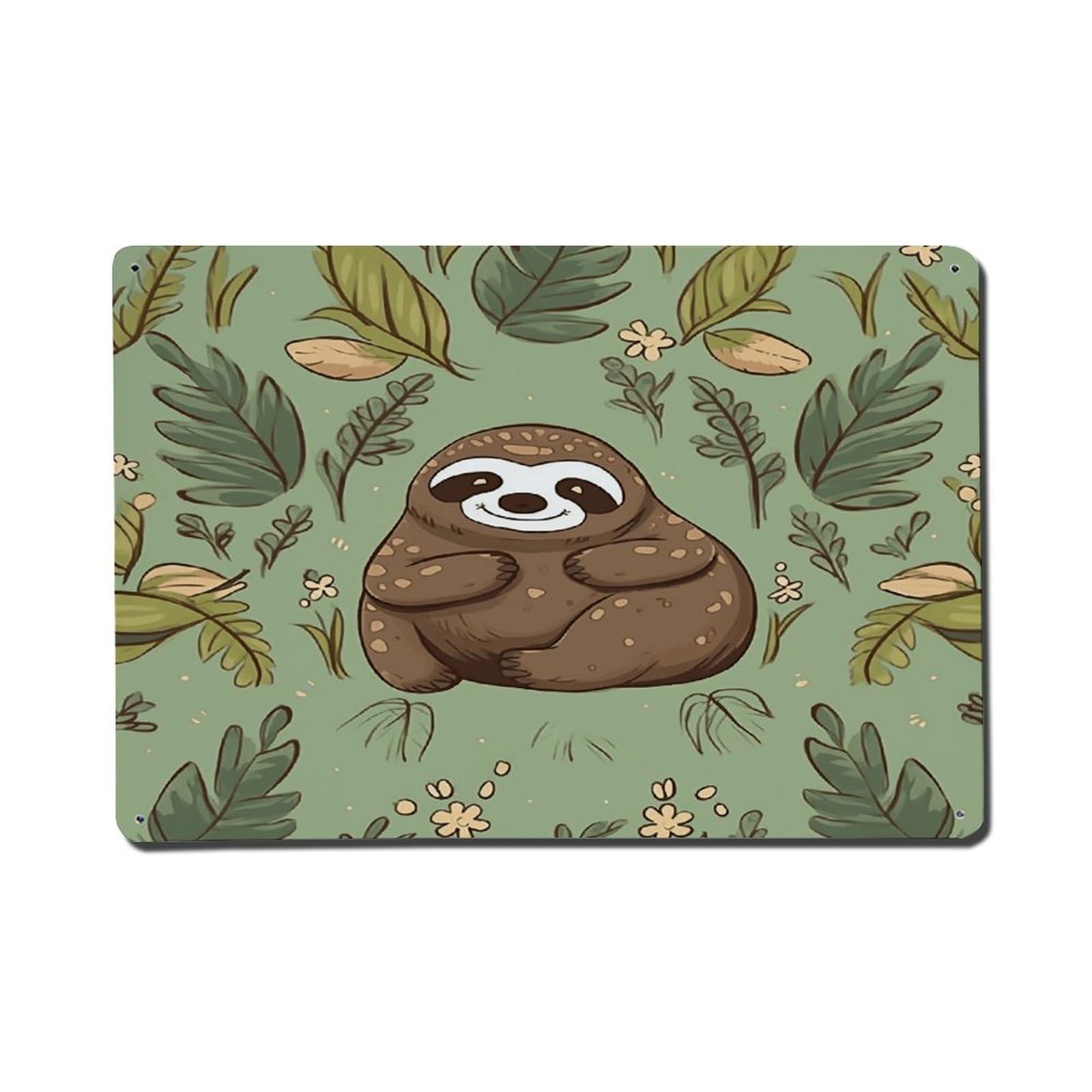 Adfgyerh Style Sloth On The Grass Metal Signs Funny, Aluminum Tin Sign Indoor Outdoor Decor, Vintage Signs For Home Office Kitchen Bar Cafe Garden Farmhouse Wall Decor