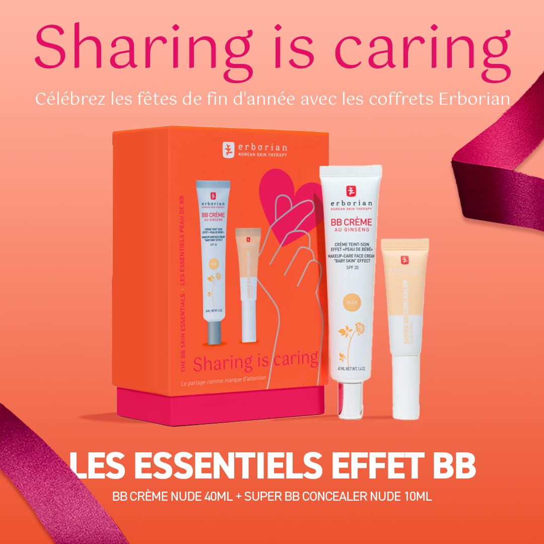 Erborian - Les Essentiels effet BB - Coffret duo BB Crème x Super BB Concealer - BB Crème Doré 40ml + Super BB Concealer Doré 10ml - Soin Cosmétique Coréen