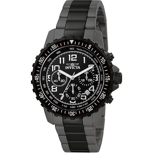 Invicta Men's 1326 Invicta II Chronograph Black Dial Two-Tone Stainless Steel Watch