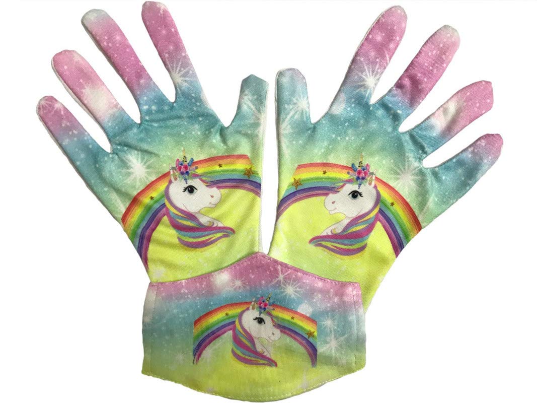 Giggles Printed Mask and Gloves For Kids/Girls/Boys/Children- Age 5-10 Years - Washable, Protective, Reusable Combo Pack of-image-42
