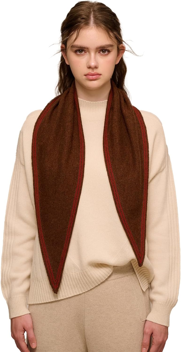 100% Cashmere Triangle Scarf, Neck Scarves Small Scarf for Women & Men, 49''x12'' Lightweight Warm Fashion Scarves - Image 3