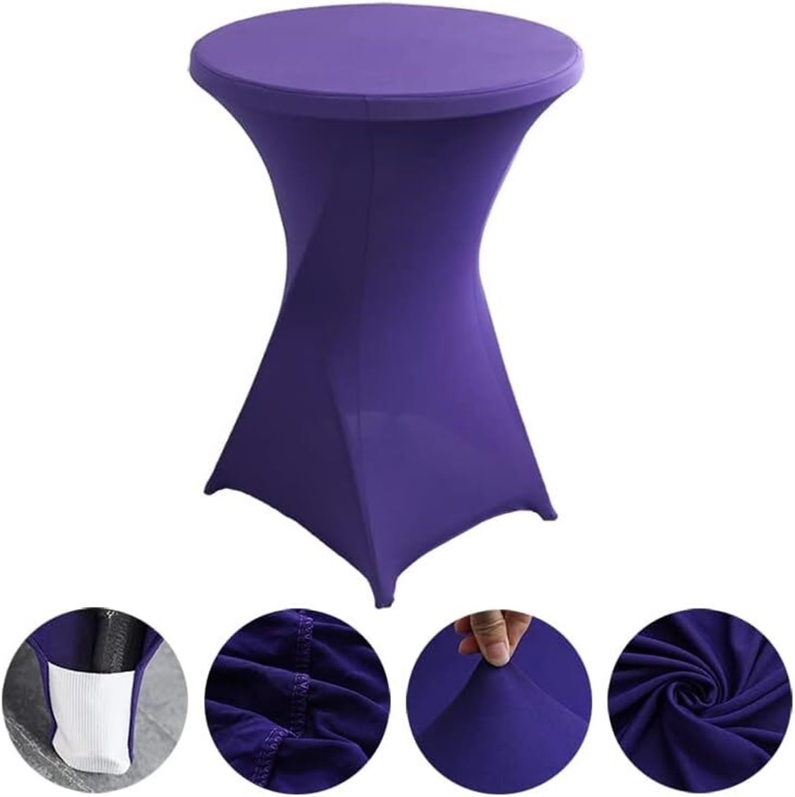 Juego de 4 manteles redondos de elastano para mesa de cóctel de 60 a 80 cm, servilletas elásticas para banquetes de boda, 80 x 110 cm, color #12, perfecto para fiestas y eventos