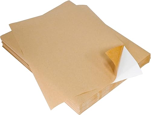 NATURALABEL 200 hojas completas de etiquetas adhesivas de papel kraft marrón imprimibles de 8.5 x 11 pulgadas, etiquetas autoadhesivas para