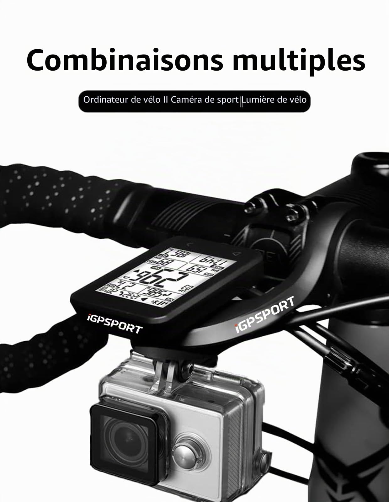 iGPSPORT BSC200S Compteur Velo sans Fil et M80 Support de Vélo
