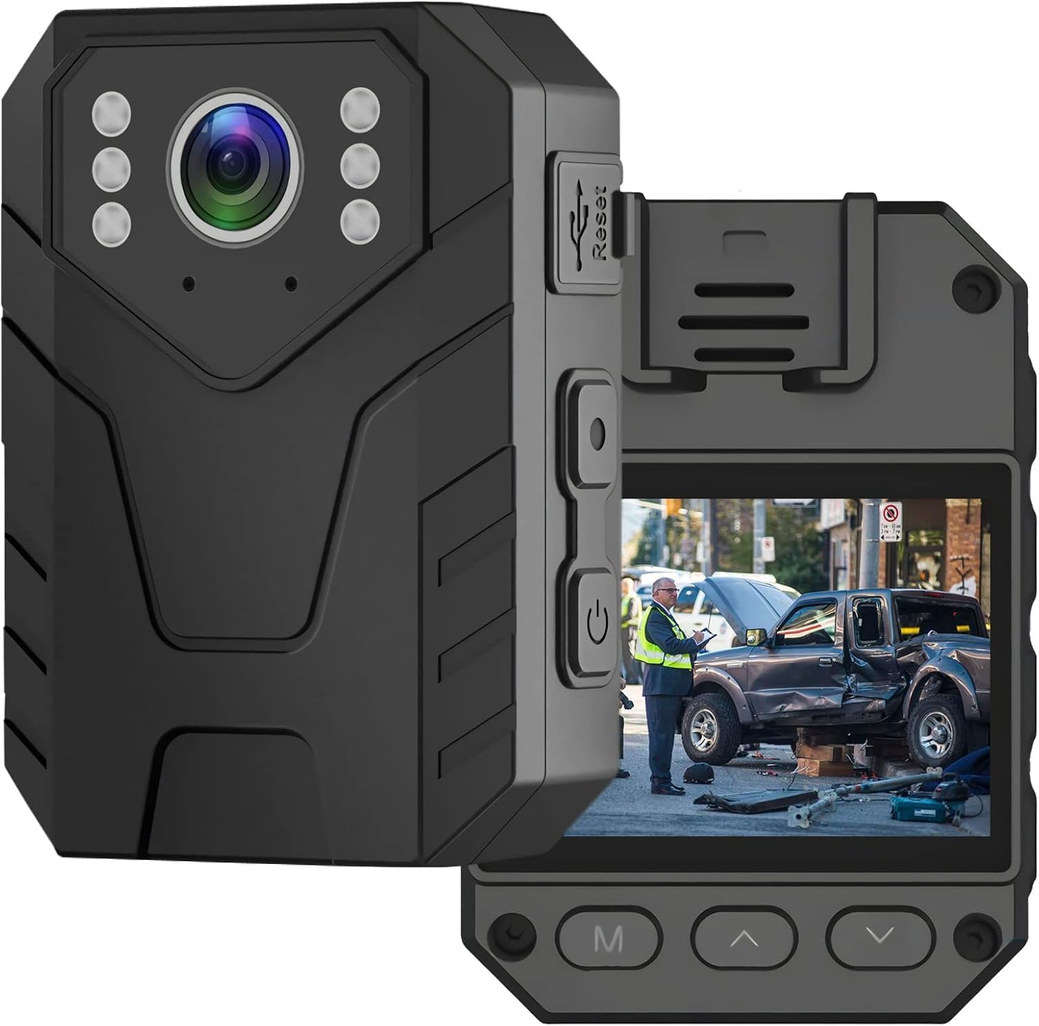 MatLogix 4K Mini Body Camera & Audio,Video180° Rotating Lens, Wearable Police Security Cam for Law Enforcement Guard Use
