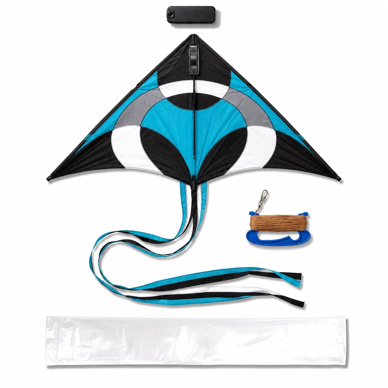 Delta Kite Drone with Built-in HD 1080P Camera, 71 Inch Aerial Photo & Video Kite, Drone-Free Sky Cam, Easy to Fly, Includes Tail, Line, Reel & Carry Bag, by Fixel