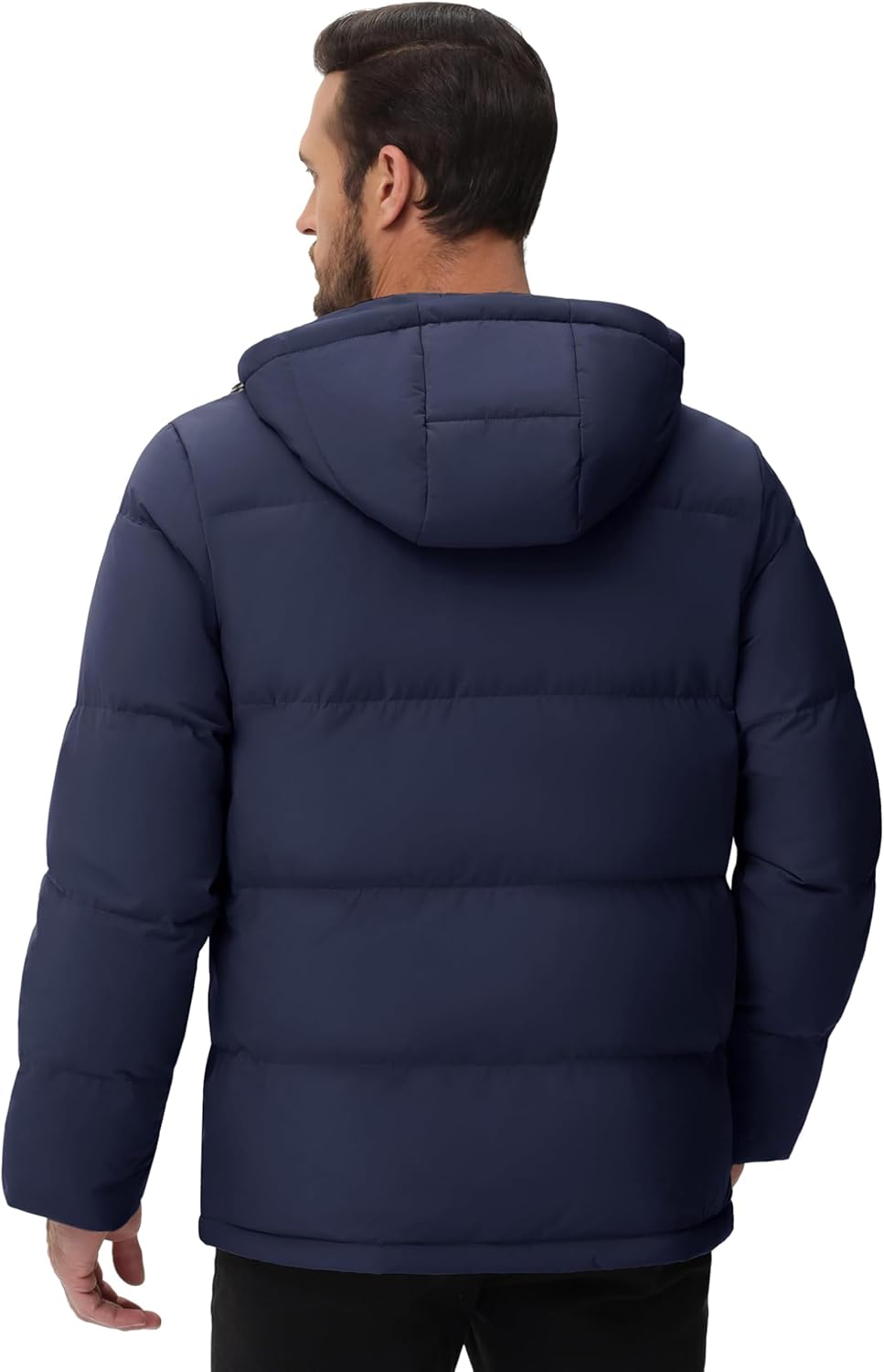 Cotrasen Men's Puffer Jacket Hooded Down Jacket Water-Resistant Windproof Full Zip Up Winter Warm Thicken Coat with Hood - Image 6